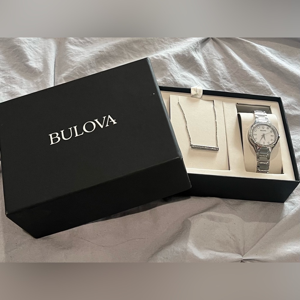 Bulova Silver Women's Watch with Box
